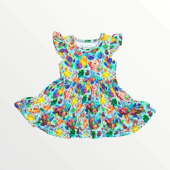 Ollee and Belle Bamboo Easter Spring Sunday Dress Size 3T - Picture 2 of 8